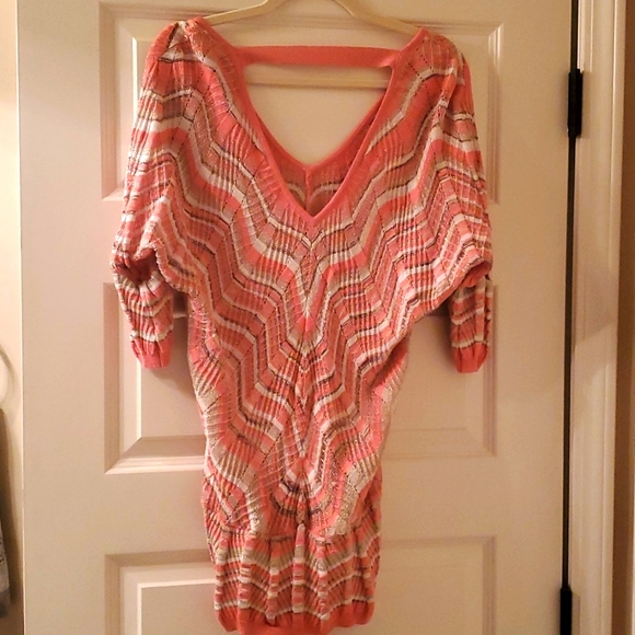 Cache light weight metallic knit tunic sweater - Picture 2 of 3